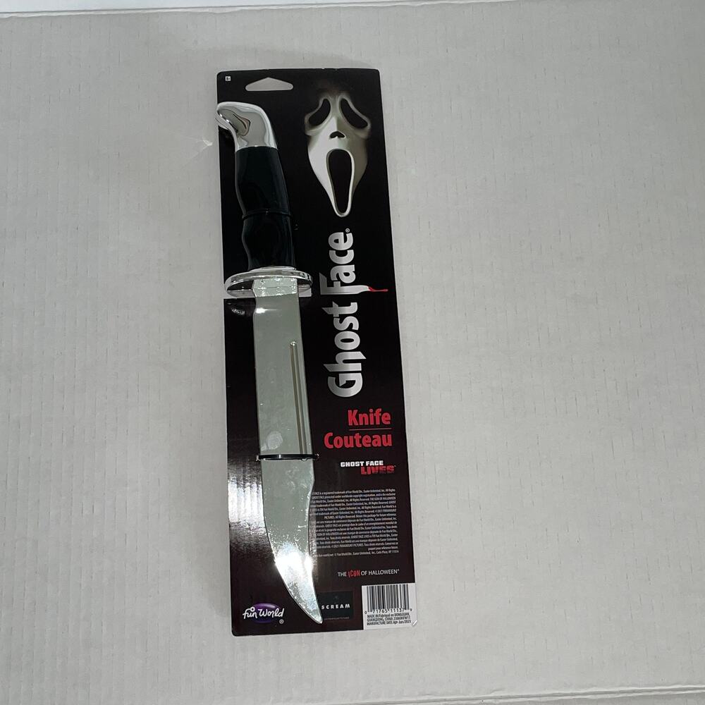 SCREAM GHOST FACE 13" CHROME BOWIE KNIFE HORROR HALLOWEEN COSTUME PROP NEW